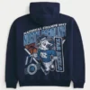 Boxy Kuzey Carolina Üniversitesi Chapel Hill Tar Heels Grafik Kapüşonlu Sweatshirt