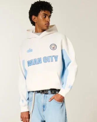 Boxy Manchester City F.C. Grafik Kapüşonlu Sweatshirt