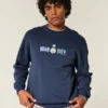 Boxy Manchester City FC Grafikli Crew Sweatshirt Boxy Manchester City FC Grafikli Crew Sweatshirt