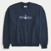 Boxy Manchester City FC Grafikli Crew Sweatshirt Boxy Manchester City FC Grafikli Crew Sweatshirt