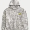 Boxy Michigan Üniversitesi Wolverines Grafik Kamuflaj Kapüşonlu Sweatshirt