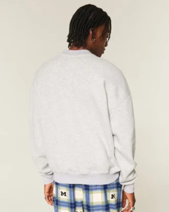 Boxy Michigan Üniversitesi Wolverines Grafikli Crew Sweatshirt