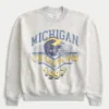 Boxy Michigan Üniversitesi Wolverines Grafikli Crew Sweatshirt