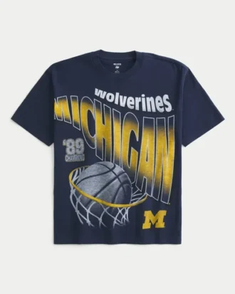 Boxy Michigan Wolverines Grafikli Tişört