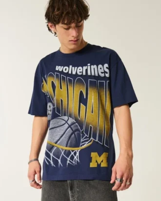 Boxy Michigan Wolverines Grafikli Tişört