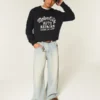 Boxy Motor City Auto Repairs Grafikli Crew Sweater Boxy Motor City Auto Repairs Grafikli Crew Sweater