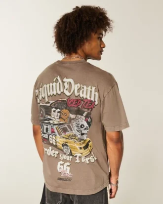 Boxy NASCAR Liquid Death Grafikli Tişört