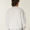 Boxy New York Üniversitesi Menekşe Desenli Grafikli Sweatshirt