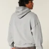 Boxy No Fear Grafik Kapüşonlu Sweatshirt