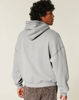 Boxy No Fear Grafik Kapüşonlu Sweatshirt