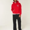 Boxy North Carolina State University Wolfpack Grafik Kapüşonlu Sweatshirt