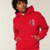Boxy North Carolina State University Wolfpack Grafik Kapüşonlu Sweatshirt