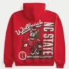 Boxy North Carolina State University Wolfpack Grafik Kapüşonlu Sweatshirt