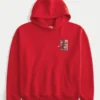 Boxy North Carolina State University Wolfpack Grafik Kapüşonlu Sweatshirt