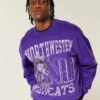 Boxy Northwestern University Wildcats Grafikli Crew Sweatshirt