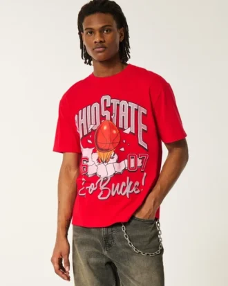 Boxy Ohio State Buckeyes Grafikli Tişört