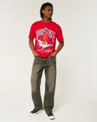 Boxy Ohio State Buckeyes Grafikli Tişört