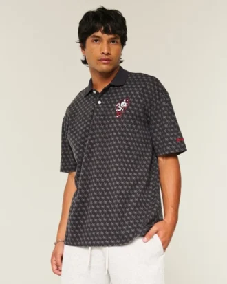 Boxy Ohio State Üniversitesi Buckeyes Grafikli Polo