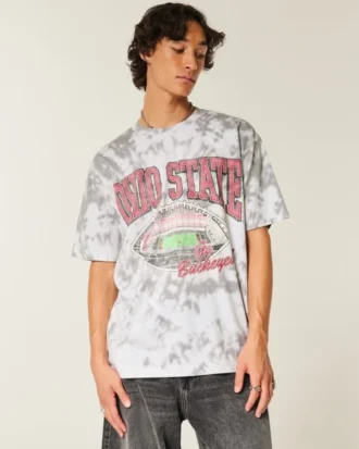 Boxy Ohio State Üniversitesi Buckeyes Grafikli Tişört