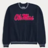 Boxy Ole Miss Grafikli Crew Sweatshirt