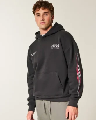 Boxy Oracle Red Bull Racing Grafik Kapüşonlu Sweatshirt