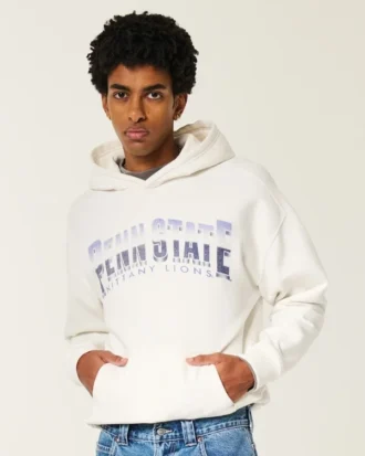 Boxy Penn State Üniversitesi Nittany Lions Grafik Kapüşonlu Sweatshirt
