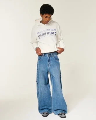 Boxy Penn State Üniversitesi Nittany Lions Grafik Kapüşonlu Sweatshirt