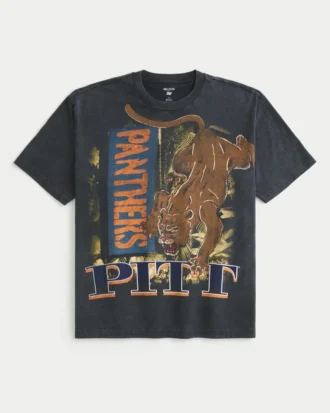 Boxy Pitt Panthers Grafikli Tişört