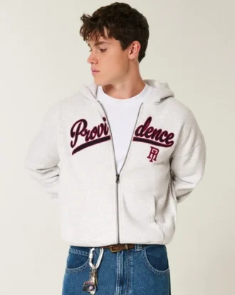 Boxy Providence Rhode Island Grafik Fermuarlı Kapüşonlu Sweatshirt Boxy Providence Rhode Island Grafik Fermuarlı Kapüşonlu Sweatshirt
