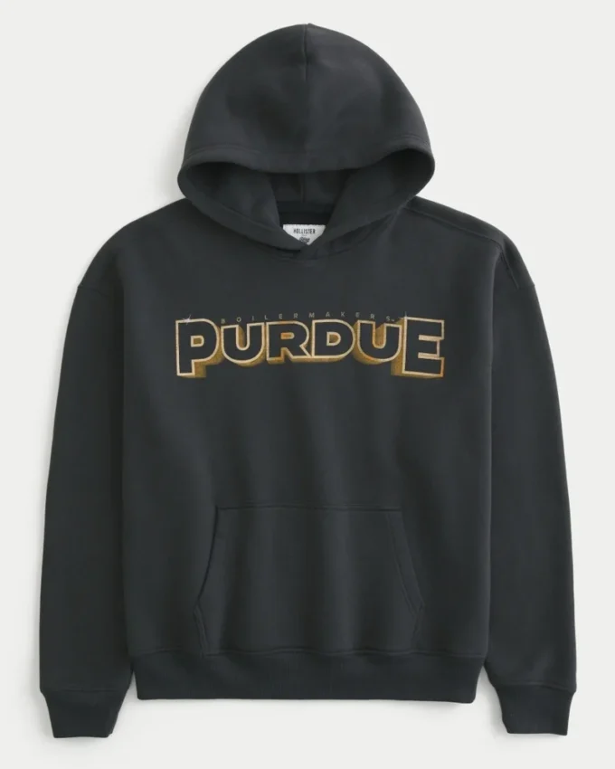 Boxy Purdue Üniversitesi Grafik Kapüşonlu Sweatshirt Boxy Purdue Üniversitesi Grafik Kapüşonlu Sweatshirt