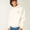 Boxy Real Madrid CF Grafik Kapüşonlu Sweatshirt Boxy Real Madrid CF Grafik Kapüşonlu Sweatshirt