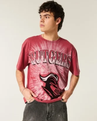 Boxy Rutgers Scarlet Knights Grafikli Tişört