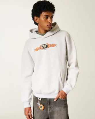 Boxy Shelby Cobra Grafik Kapüşonlu Sweatshirt