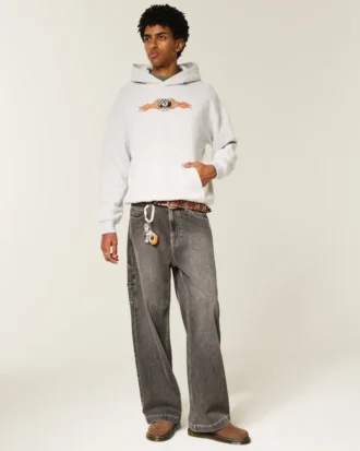 Boxy Shelby Cobra Grafik Kapüşonlu Sweatshirt