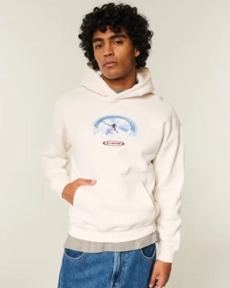 Boxy St. Anton Kayak Grafik Kapüşonlu Sweatshirt