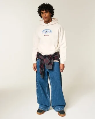 Boxy St. Anton Kayak Grafik Kapüşonlu Sweatshirt
