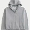 Boxy Star Flame Grafik Fermuarlı Kapüşonlu Sweatshirt Boxy Star Flame Grafik Fermuarlı Kapüşonlu Sweatshirt