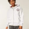 Boxy Texas A&M Üniversitesi Aggies Grafik Fermuarlı Kapüşonlu Sweatshirt Boxy Texas A&M Üniversitesi Aggies Grafik Fermuarlı Kapüşonlu Sweatshirt