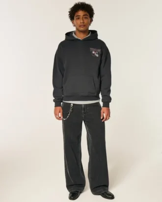 Boxy Texas A&M Üniversitesi Aggies Grafik Kapüşonlu Sweatshirt