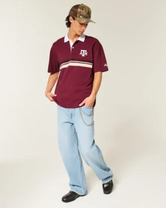 Boxy Texas A&M Üniversitesi Grafikli Polo