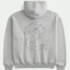 Boxy Toyota Supra Grafik Fermuarlı Kapüşonlu Sweatshirt