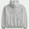 Boxy Toyota Supra Grafik Fermuarlı Kapüşonlu Sweatshirt