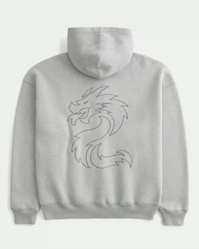 Boxy Toyota Supra Grafik Fermuarlı Kapüşonlu Sweatshirt
