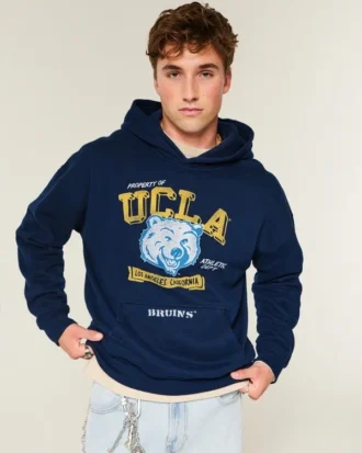 Boxy University of California, Los Angeles Bruins Grafik Kapüşonlu Sweatshirt