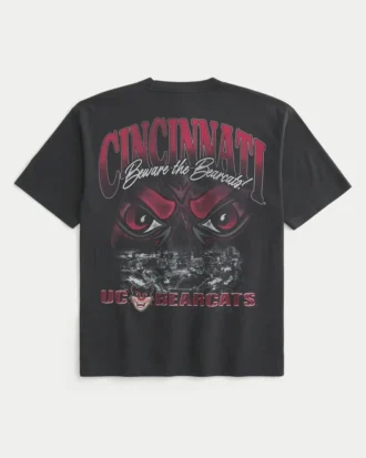 Boxy University of Cincinnati Bearcats Grafikli Tişört