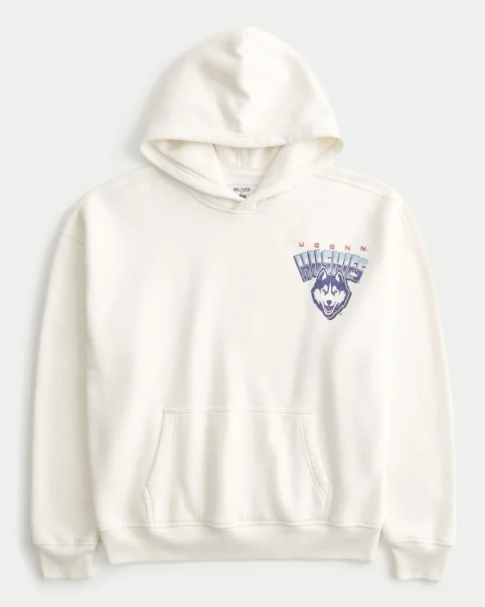 Boxy University of Connecticut Huskies Grafik Kapüşonlu Sweatshirt Boxy University of Connecticut Huskies Grafik Kapüşonlu Sweatshirt