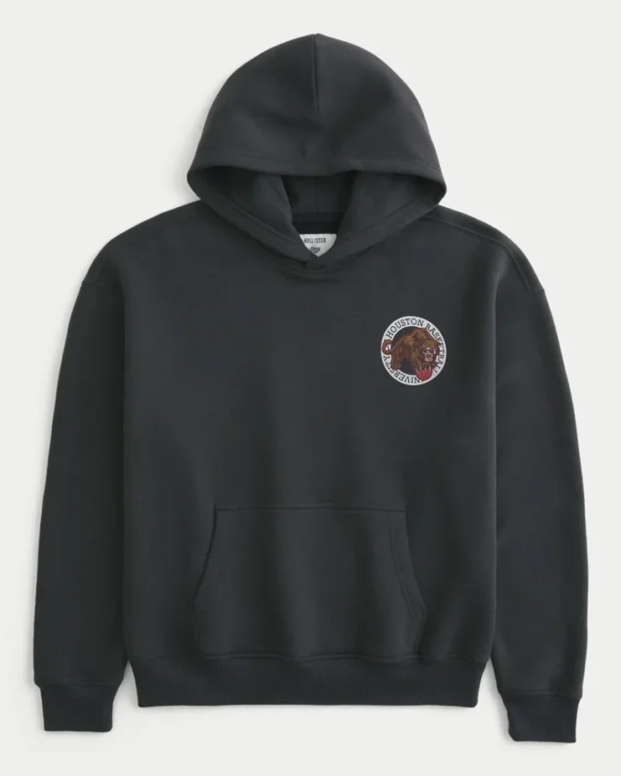Boxy University of Houston Cougars Basketbol Grafik Kapüşonlu Sweatshirt Boxy University of Houston Cougars Basketbol Grafik Kapüşonlu Sweatshirt