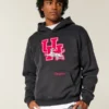 Boxy University of Houston Cougars Grafik Kapüşonlu Sweatshirt