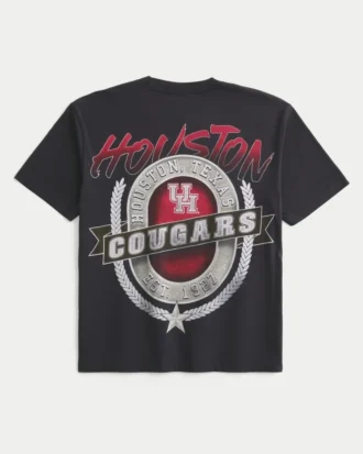 Boxy University of Houston Cougars Grafikli Tişört