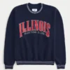 Boxy University of Illinois Fighting Illini Grafikli Crew Sweatshirt Boxy University of Illinois Fighting Illini Grafikli Crew Sweatshirt